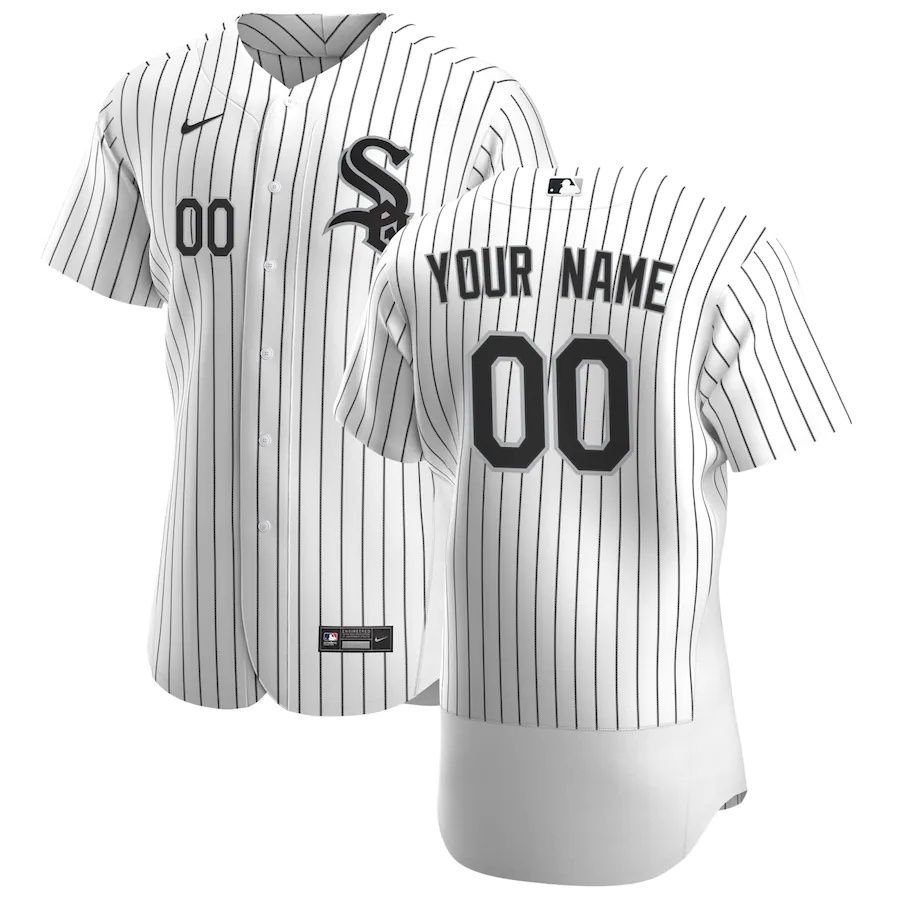 Mens Chicago White Sox Nike White Home Authentic Custom MLB Jerseys